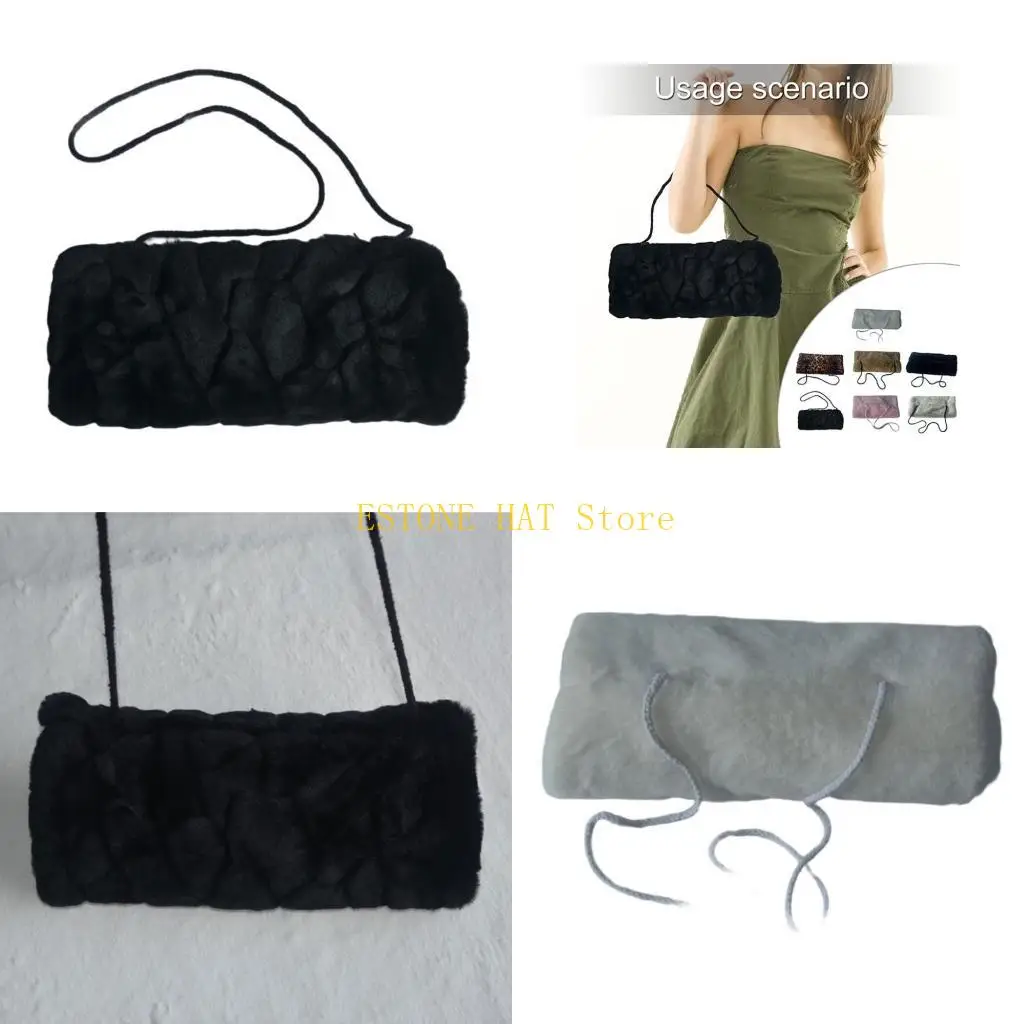 49mf-manguitos-piel-sintetica-para-adultos-manguitos-peludos-calidos-invierno-con-cordon-bolsillo-con-cremallera-uso