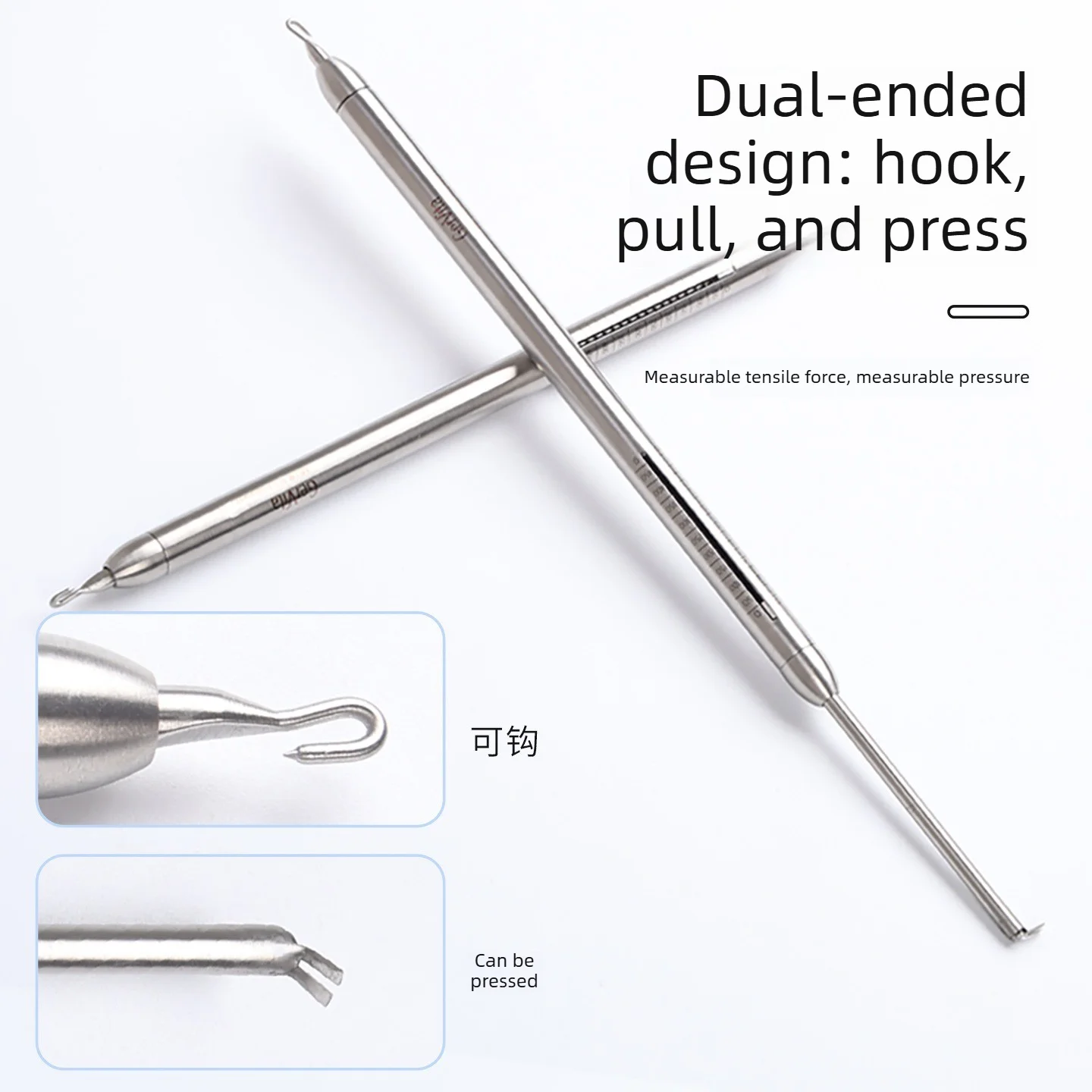 Dental Orthodontic Force Gauge Rod Spring Tension Meter Titanium Wire Traction Correction Rubber Band Puller