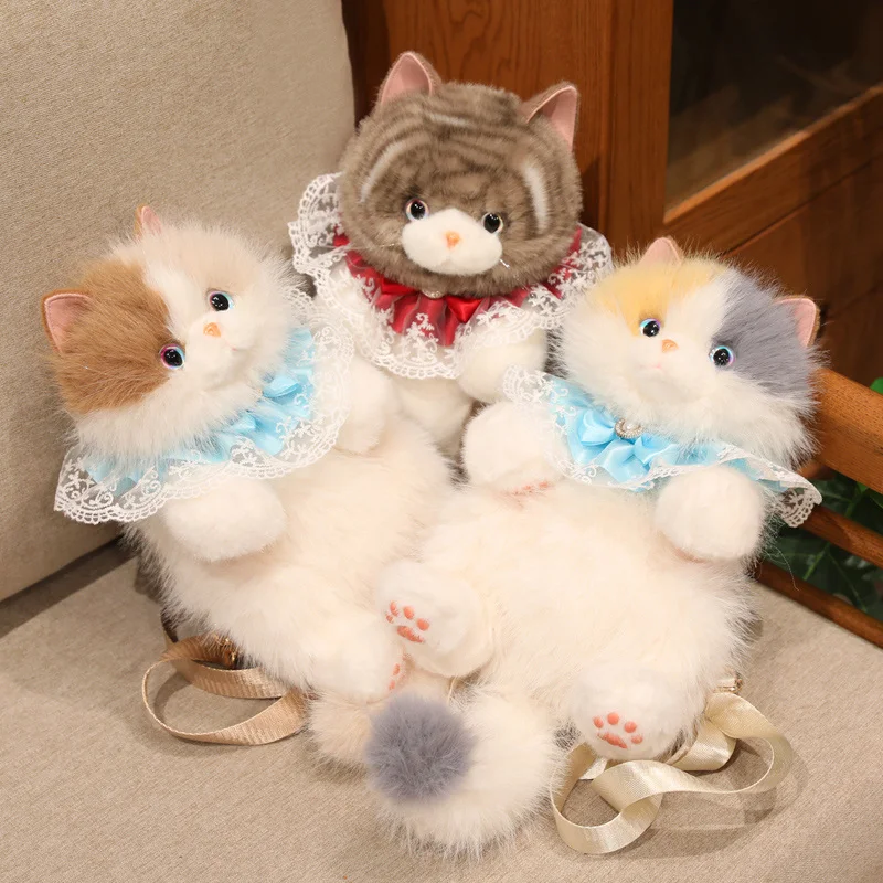 

Мягкие плюшевые игрушки-кошки 30 см в стиле каваи, милые котята, куклы для успокоения малышей, подарки на день рождения для девочек, декор для дома