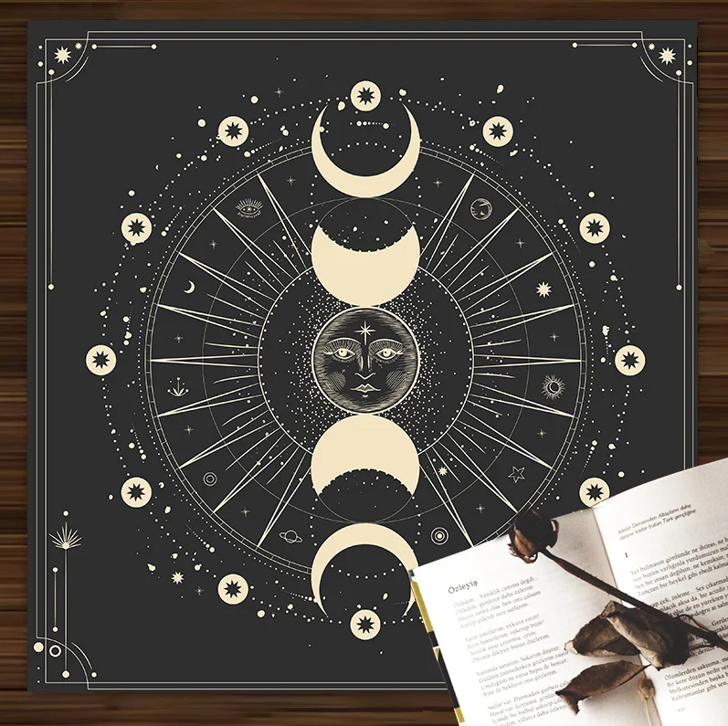 2023 Divination wizard tarot card tablecloth altar witchcraft cloth pagan mystic astrology oracle  room home decor 85x85CM