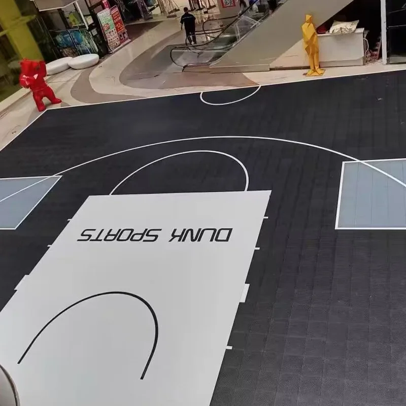 

Beable Customized Colors Modular Basketball Court Interlocking Multipurpose Sports Floor Tiles With White Lines And Logo