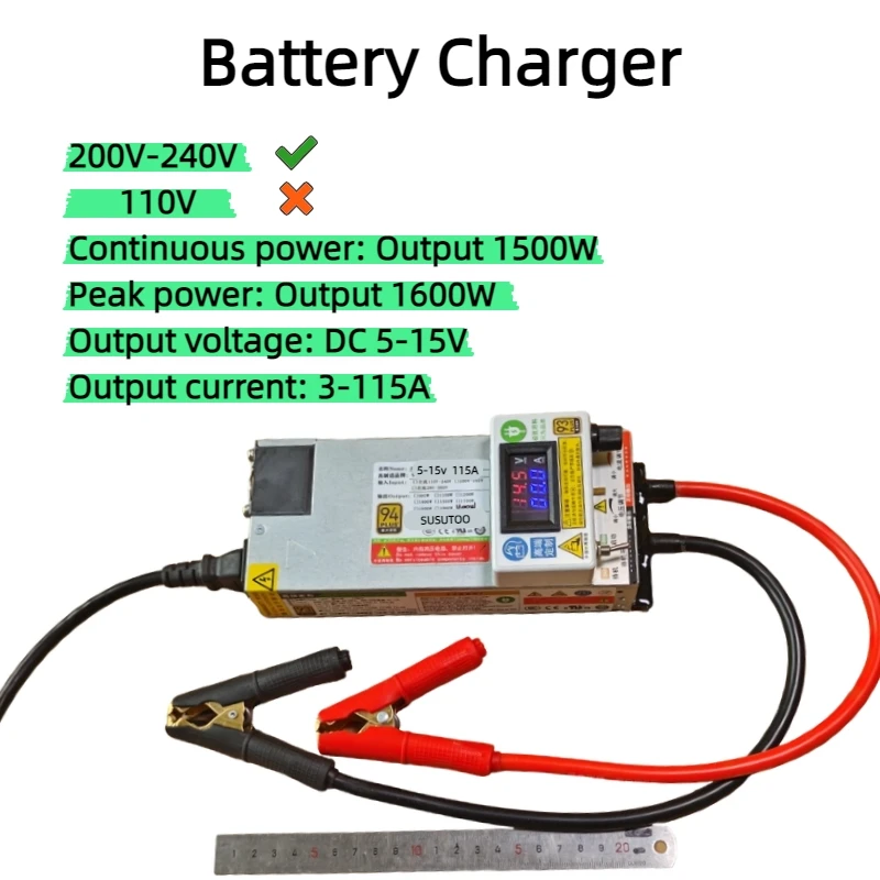 DC 3 -15V 60 100 115A Lithium battery charger Adjustable 12V 12.6V 14.6V 2S 3S 4S Lifepo4 Lead acid Lipo Li-Ion Charging BMS