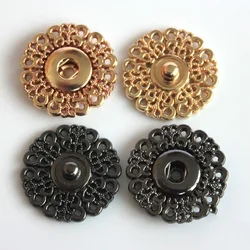 10PCS 15-30mm Gold Silver Black Metal Snap Buttons for Clothing Women Press Button Decorative Clothes Sewing Accessories