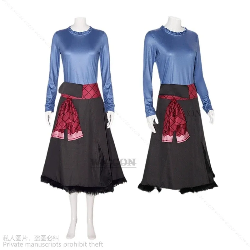 애니메이션 스파이스 앤 호로 코스프레 의상 탑 드레스 갈색 머리 가발 꼬리 귀 세트 홀로 롤플레잉 퍼리 늑대 여우 귀;2'k,8;c'