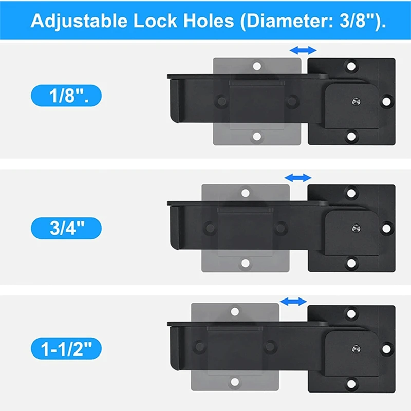 Flip Gate Latch Lock, Adjustable Flip Gate Latch Lock With 3 Padlock Hole, Heavy Duty Aluminum Alloy Door Latch