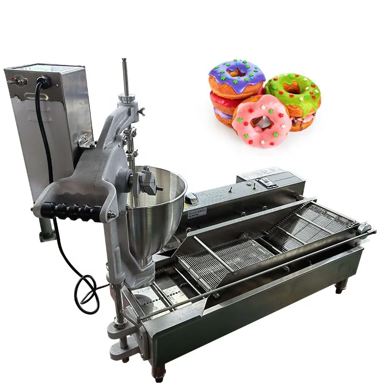 

Double Row Fully Automatic Donut Production Machine Three Sets Size Molds Small Commercial Donut Cake Making Machines