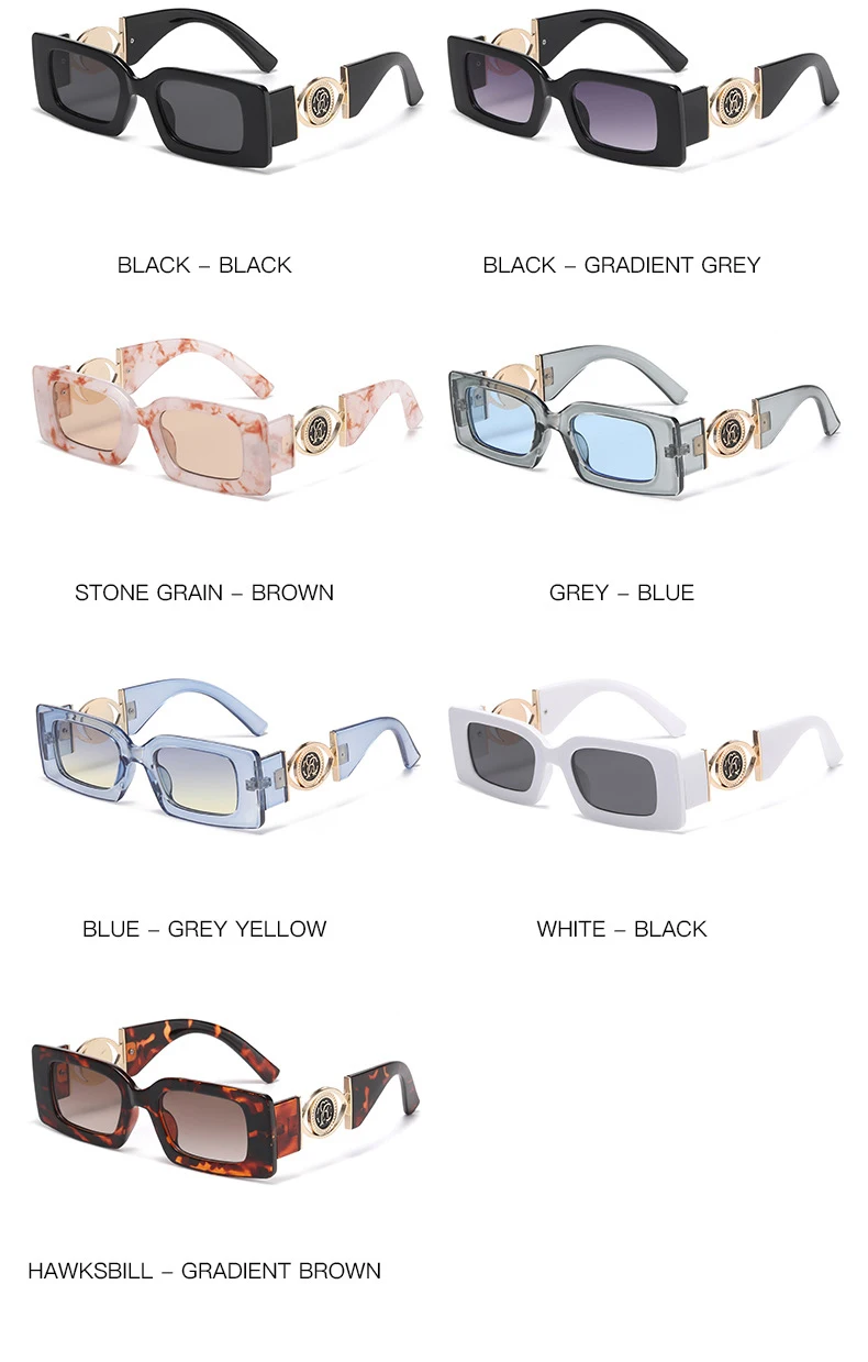 Neue Quadratische Kleine Rahmen Sonnenbrille Für Frauen Straße Fotografie Gläser Fashion Square Moderne Sonnenbrille JH3033 – Detail 5