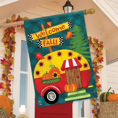 Welcome Fall Camper Standard Flag 28 x 40