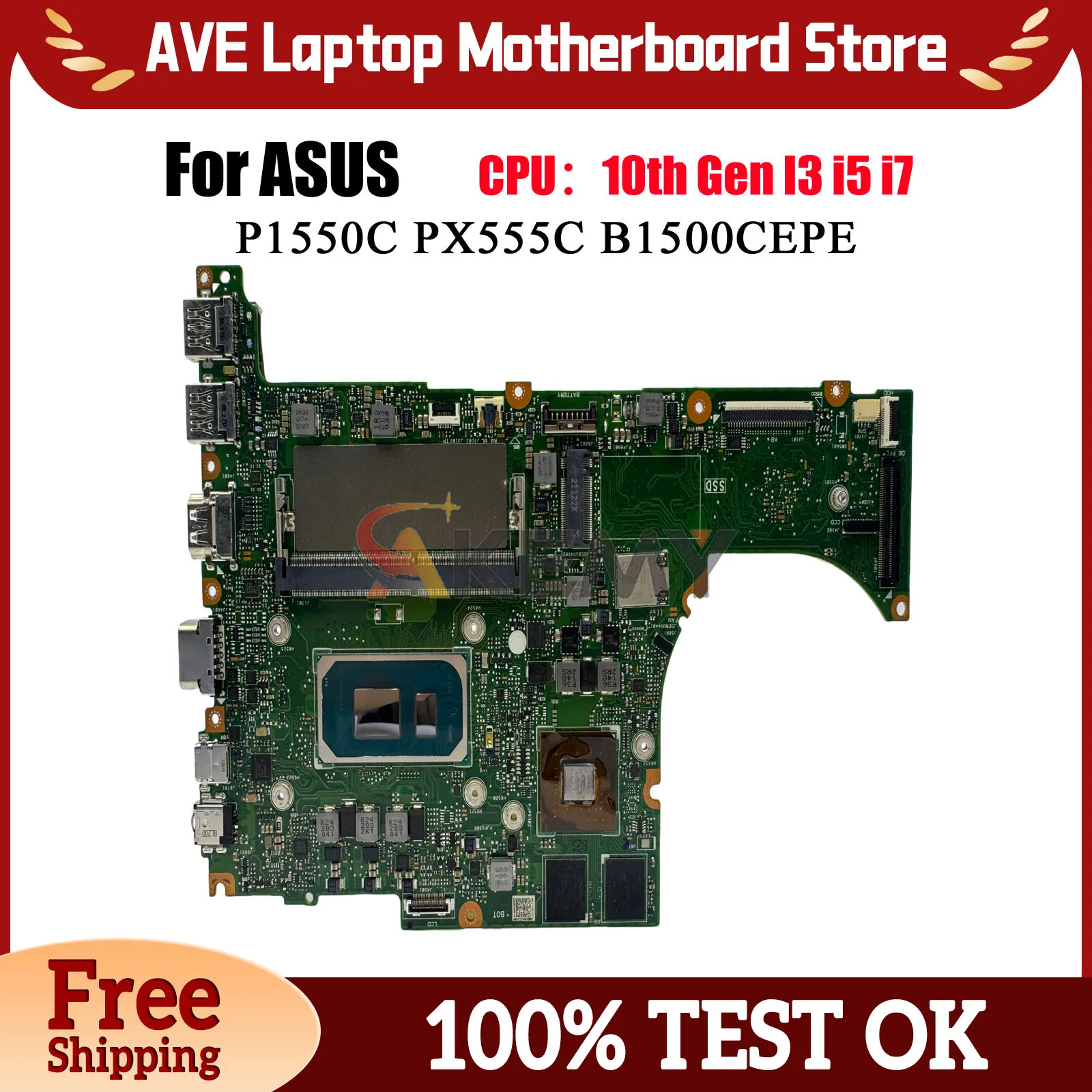 

B1500CEPE Laptop Motherboard For ASUS B1500CCEAEY P1550C B1400CE B1500CCEPE B1500CCEPEY PX555C Mainboard With 10th Gen I3 i5 i7