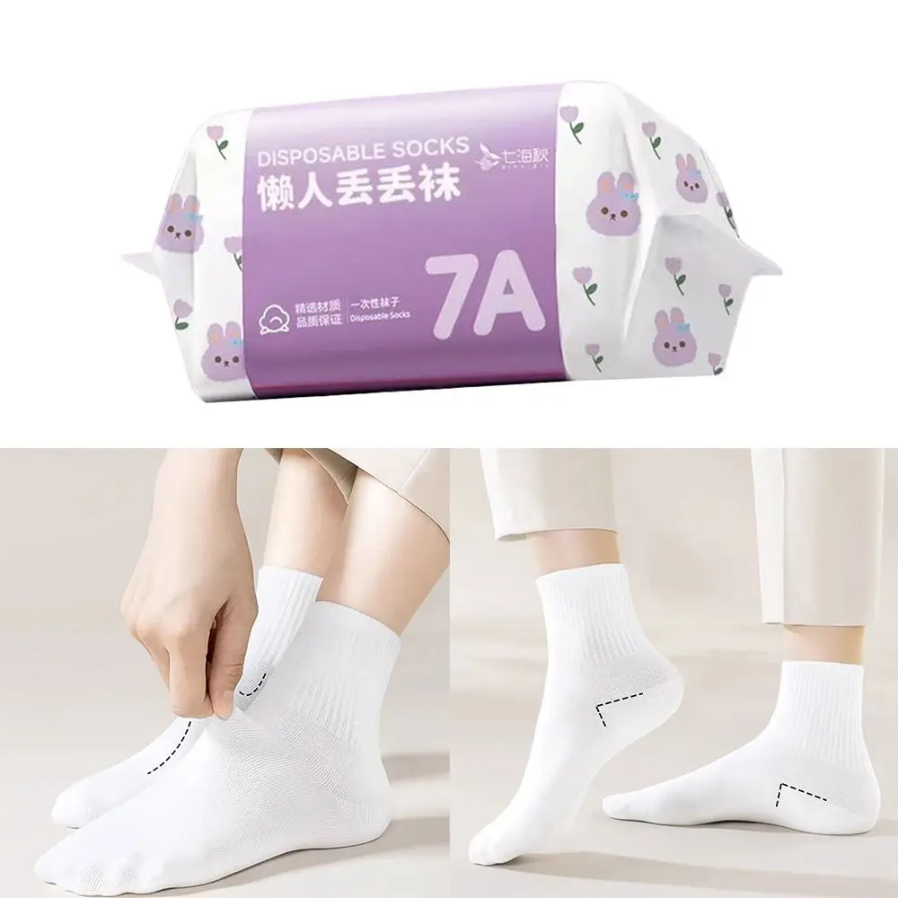

Портативные одноразовые носки 35-43, полиэстер, белые, черные, серые одноразовые чулки, дышащие мягкие дорожные носки, унисекс