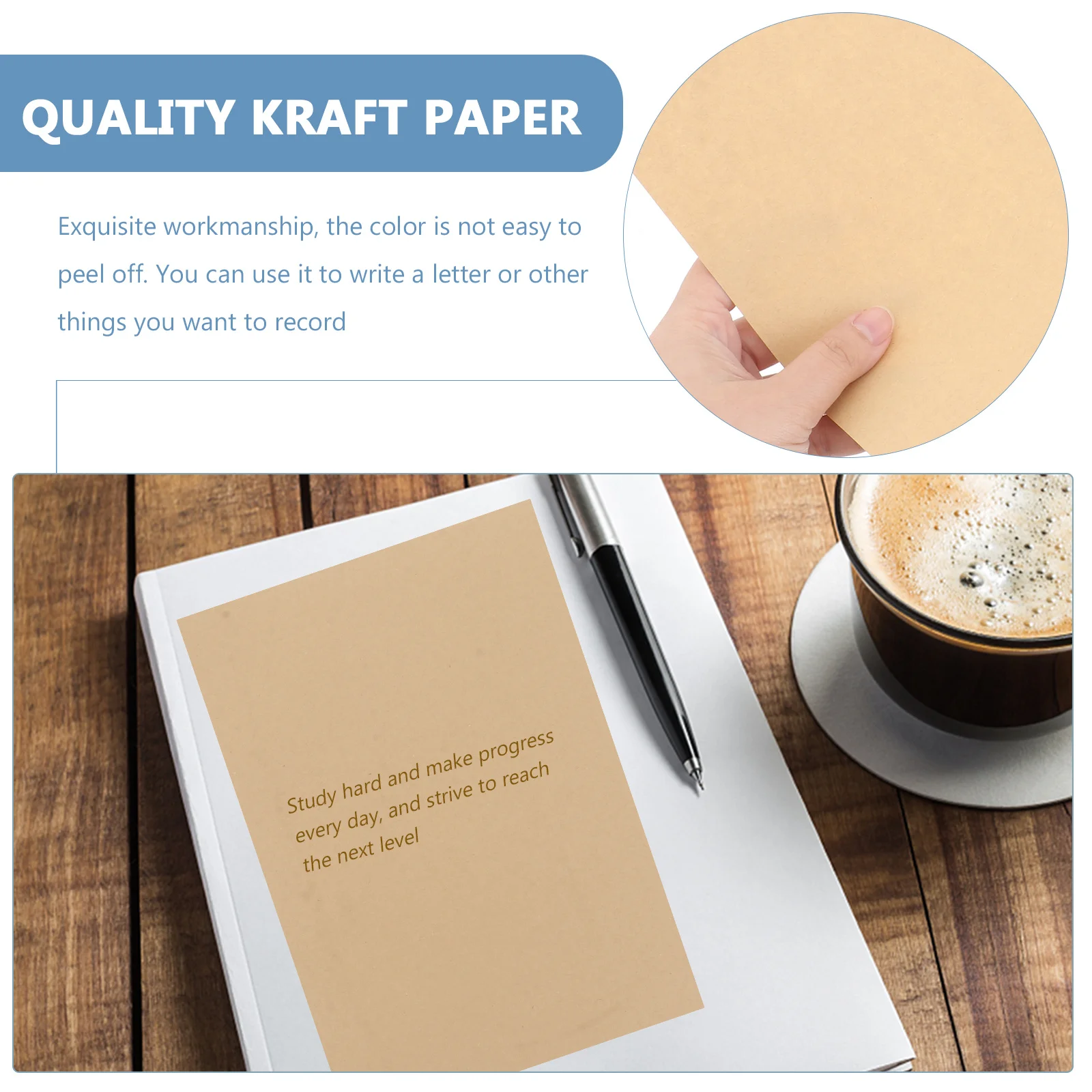 

100 Sheets A4 Light Brown Kraft Paper Vintage Writing Wrapping 80g Ideal for Thank You Notes Save The Dates Scrapbooking