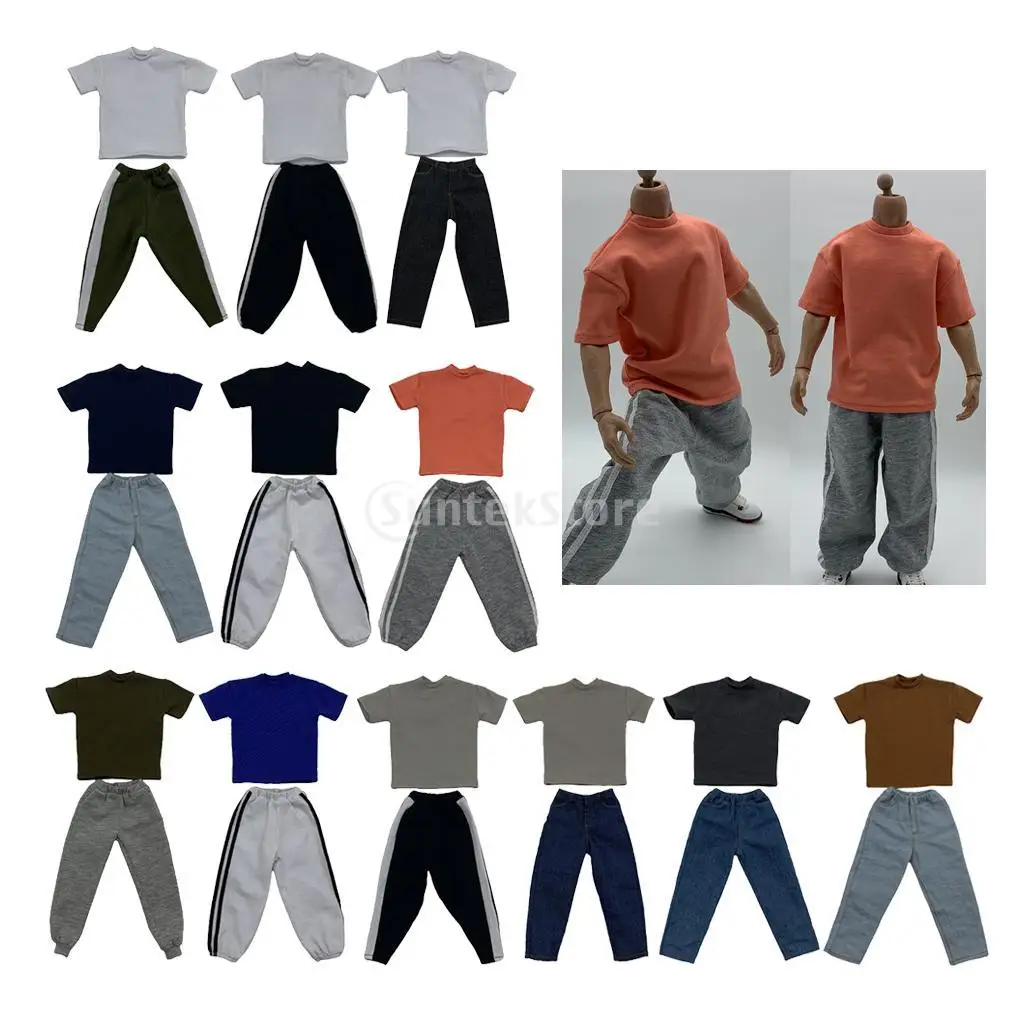 1/6 Scale Action Figure Soldier Army T-shirt+Pants Suits 12in Supplies