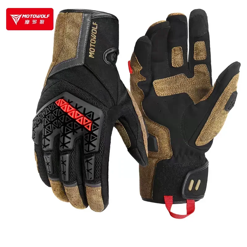 MOTOWOLF Motorcycle Gloves for Man and Woman Summer Breathable and Drop Resistant Touch Screen Motorcycle Gloves