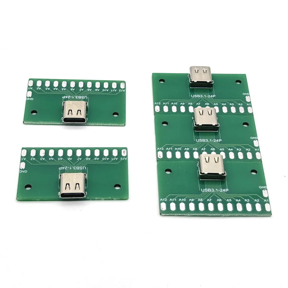 24Pin USB 3.1 Test PCB Board Adapter Type-C Female Type C 24P 2.54mm Connector Socket For Data Line Wire Cable Transfer