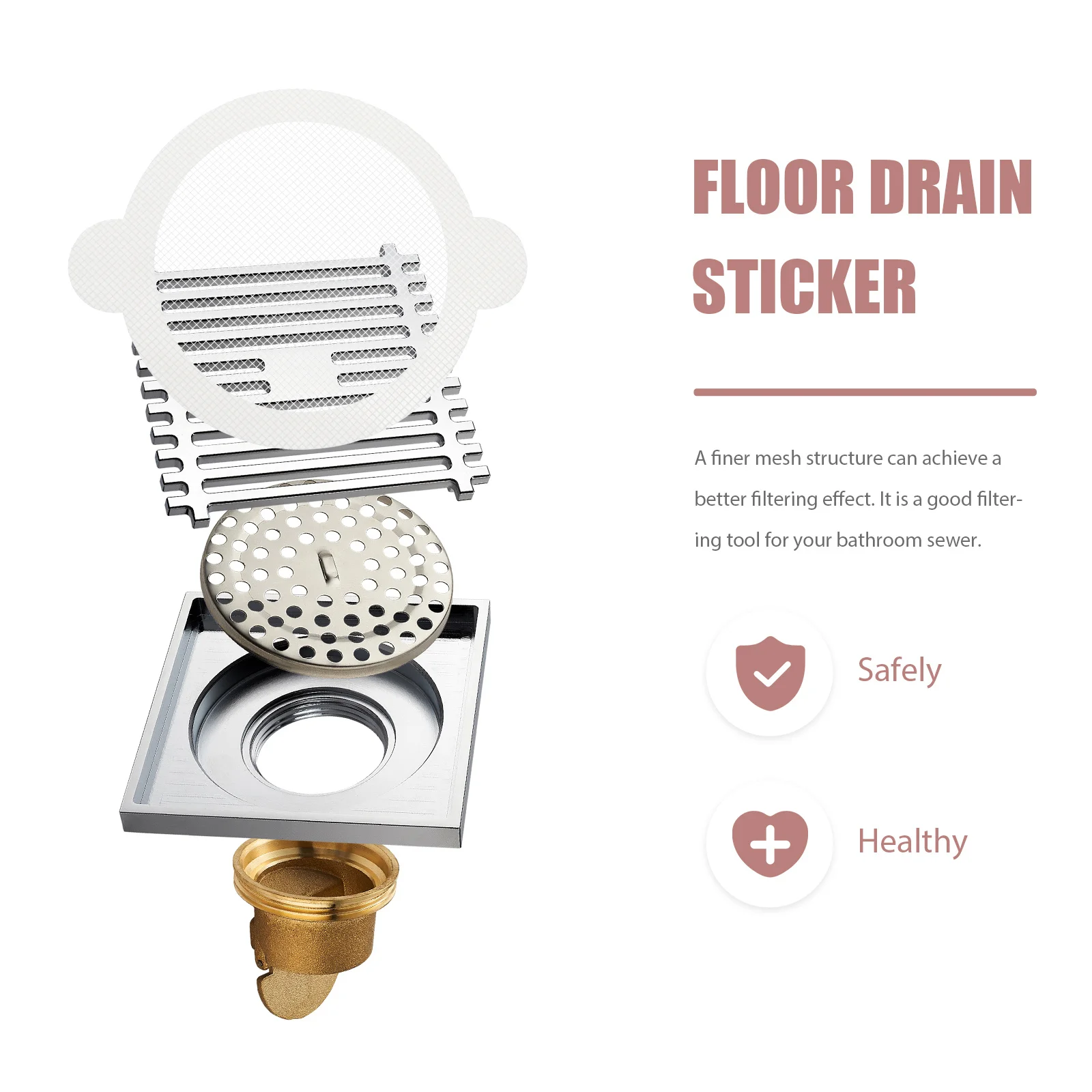 

10Pcs Hair Filtering Sticker Stable Paste Type Bathroom Anti-Blocking Mesh Stickers Disposable Floor Drain Decal