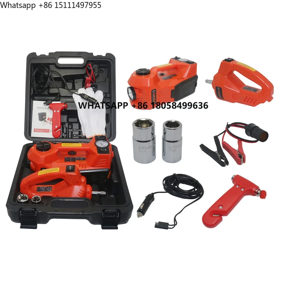 Electric Jack Hydraulic Jack Portable Vehicle Maintenance Tool Lifting Height 15.5-45cm Lighting/Jack/ Inflatable/ 3 Function