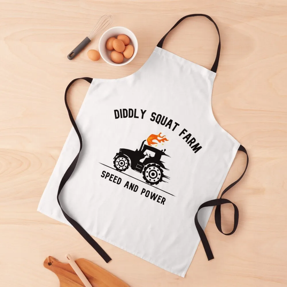 Diddly squat farm shop logo tractor Apron Barista Trim Cloth for women with pocket Apron