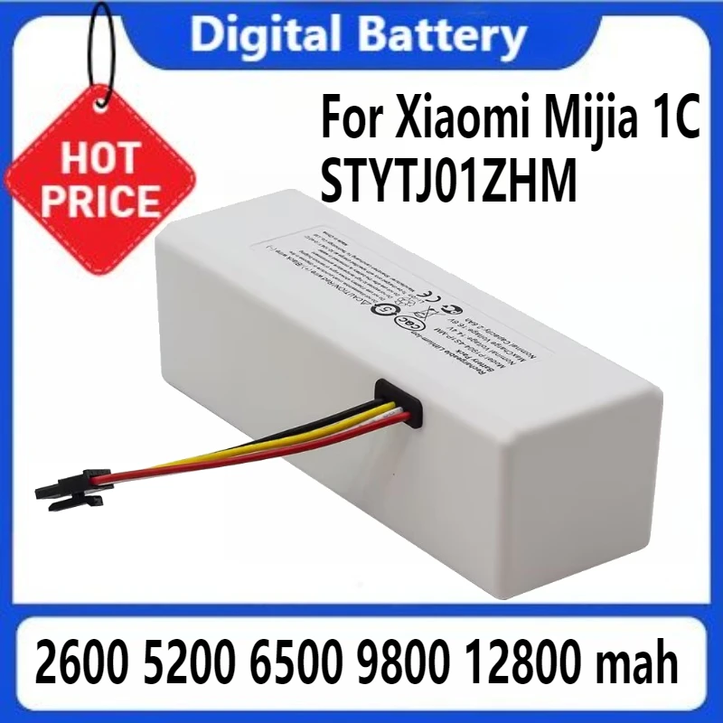

Robot Vacuum Mop Cleaner Accessories Battery for Xiaomi Mijia 1C STYTJ01ZHM 14.4V 2600 5200 6500 9800 12800 Mah Battery