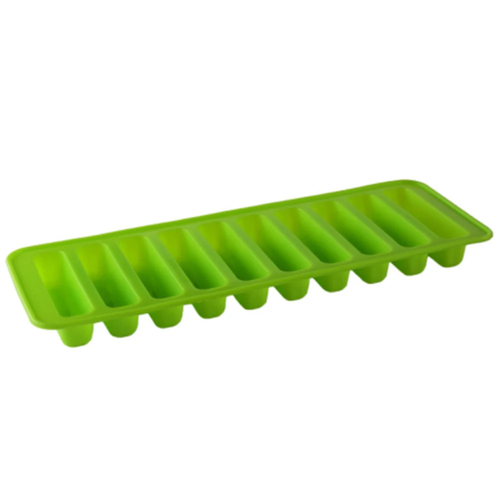 Silicone Ice Cube Mould 10 Holes Long Thumb Mold Biscuit Loaf Candy Tray Ice Strip Popsicle Cake DIY Baking Tool