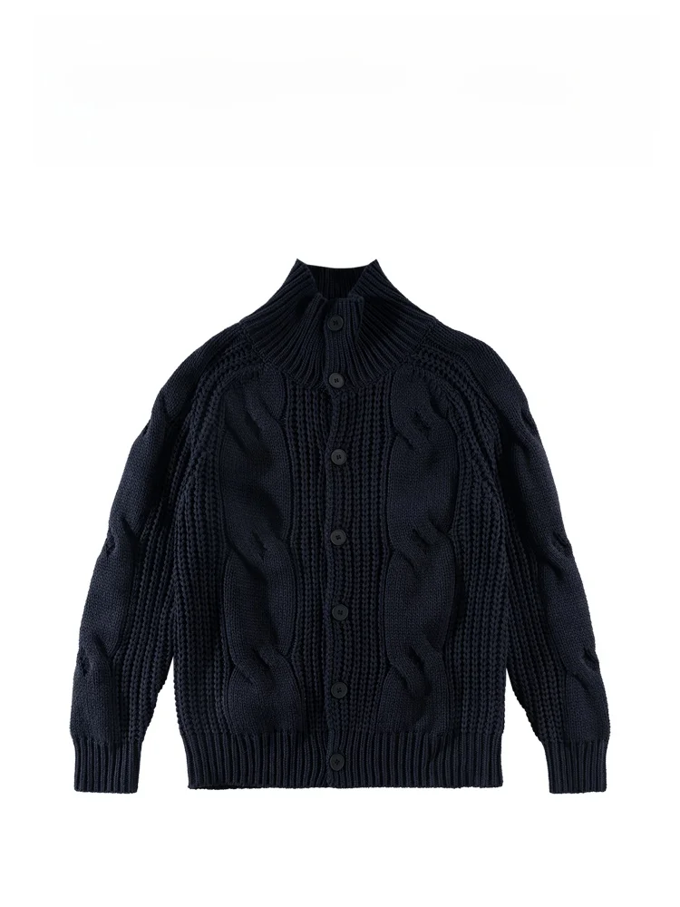 

BAIRBAOLIY American Sle Thiened Knitted Warm Sweater Stand Collar Men's Faion Casual Cotton Blend Long Sve Top