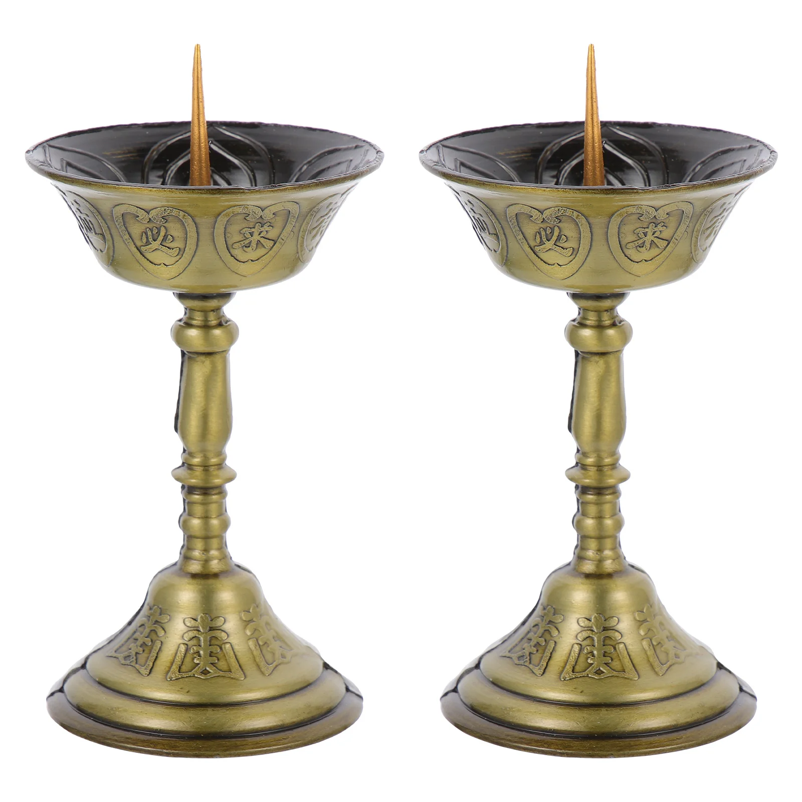 

2pcs Retro Lotus Holders Metal Craft Simple Design For Home Decor Dining Table Party Banquet Decorative Candlesticks