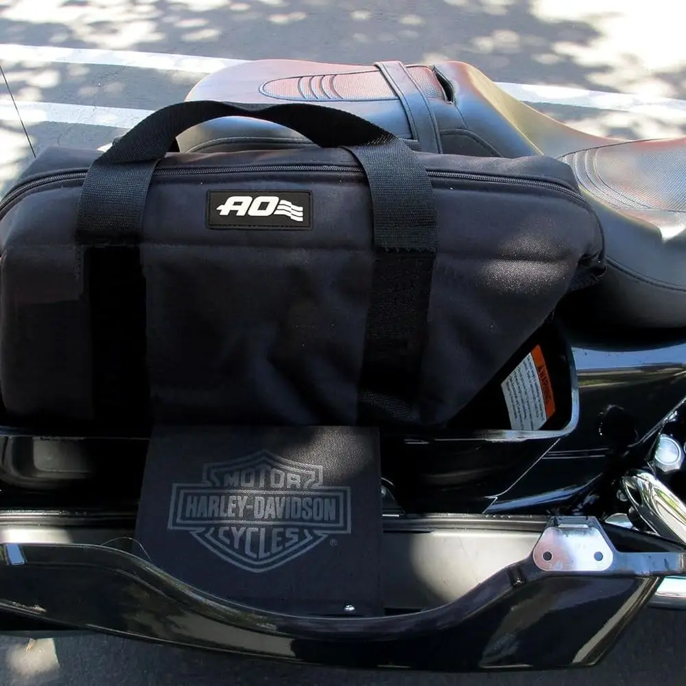 Motorcycle Saddle Bag Soft Coolers, 15-Can Capacity, Black