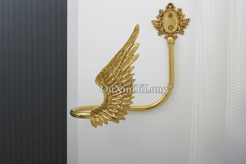 Imagem -05 - Sólido Bronze Francês Angel Wing Drapery Holdbacks High-end Cortina Wall Tie Ganchos Traseiros Janela Hardware Decorativo Luxo Par