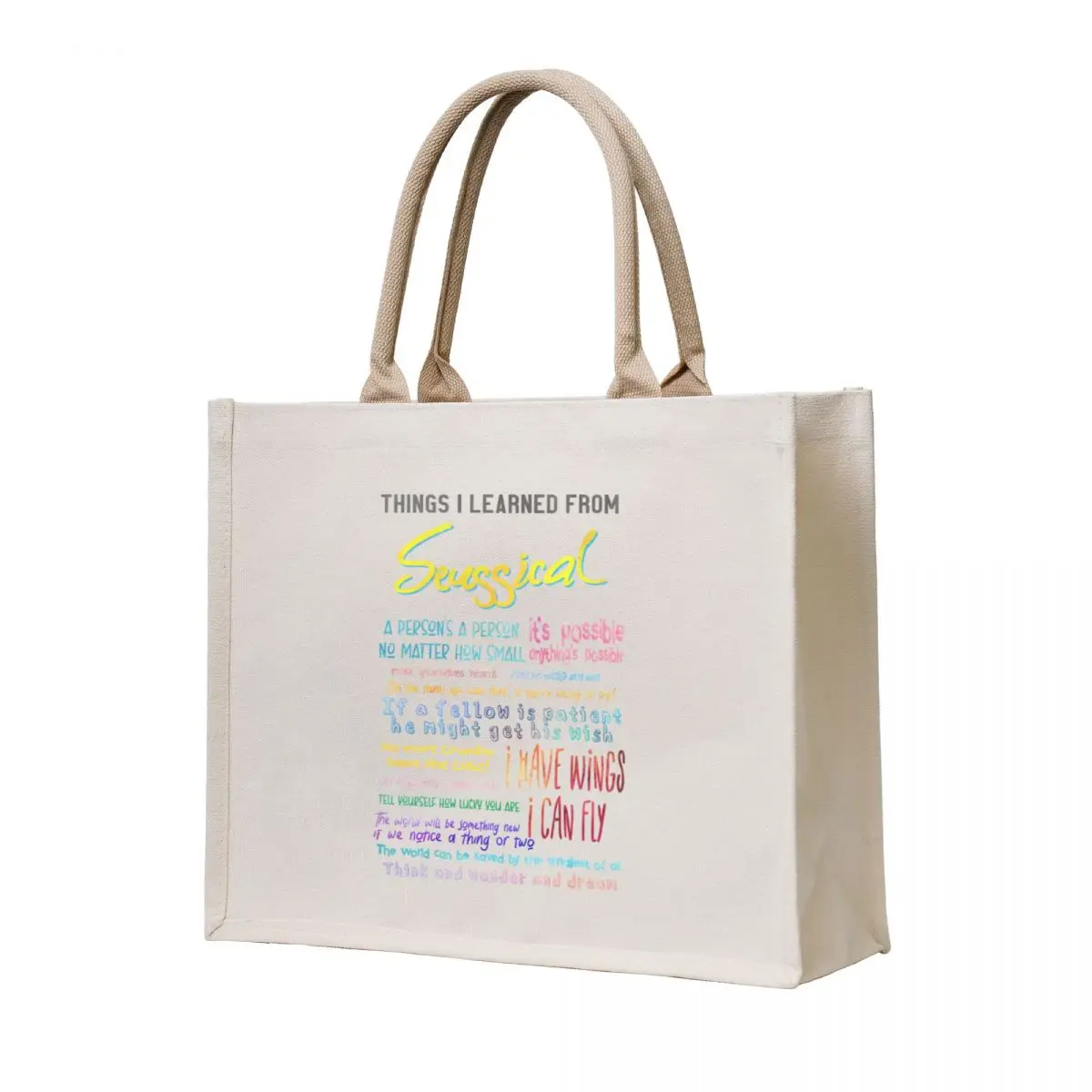 

Things I Learned from Seussical Tote Bag eco bag folding eco pack tote bag men Lady