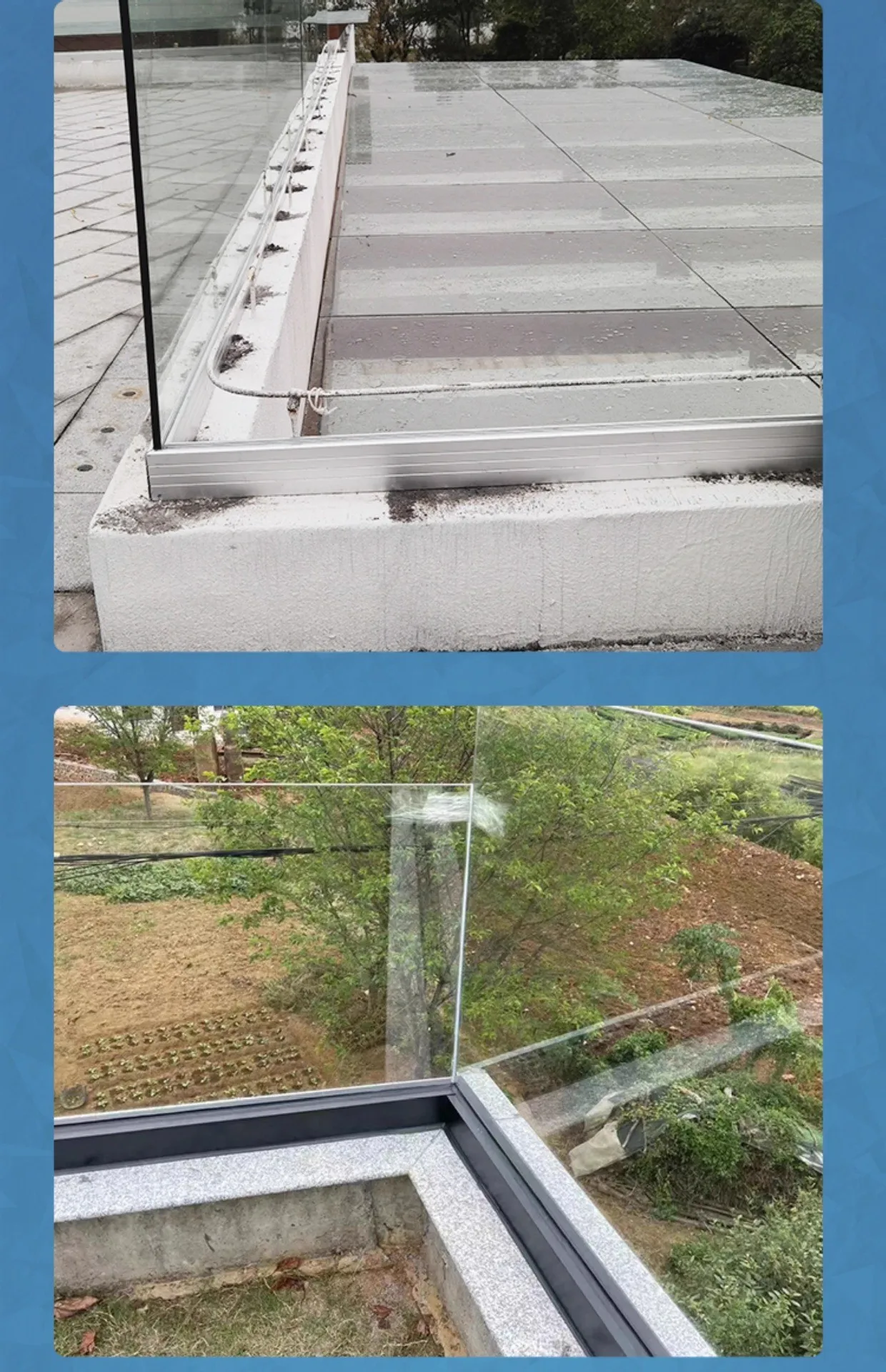 Stairs Balcony Glass Guardrail Exposed Aluminum Alloy Gutter