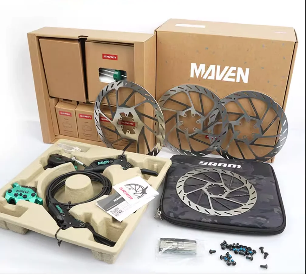 

SRAM MAVEN Ultimate EXPERT KITS Green Hydraulic brake The only way Four rotors right brakes for any course pad options