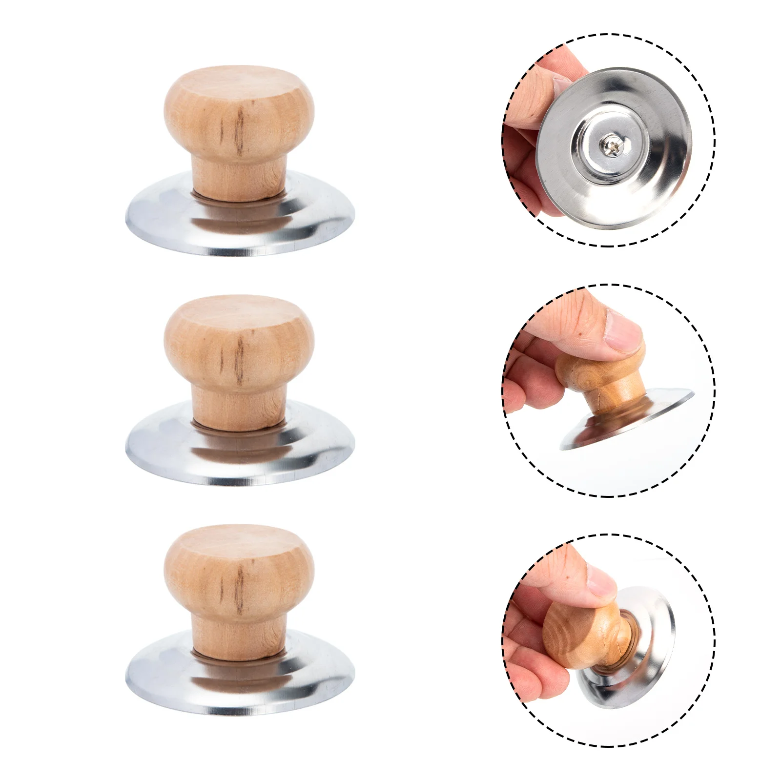 

10Pcs Pot Lid Simple Structure Easy Install Remove Prevent Hands Burning Universal Pan Grip Lid Top Knob