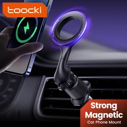Toocki Magnetic Car Phone Holder Air Vent Car Mount Stand 360° Strong Suction Cup Car Bracket For iPhone Samsung Xiaomi Huawei