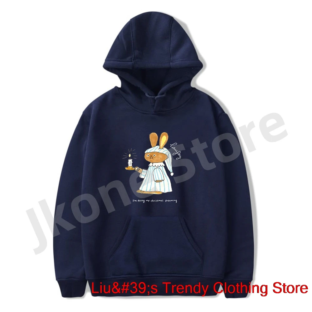 Laufey Christmas Bunny Hoodies Bewitched Tour Merch Women Men Fashion Casual Long Sleeve Sweatshirts Top