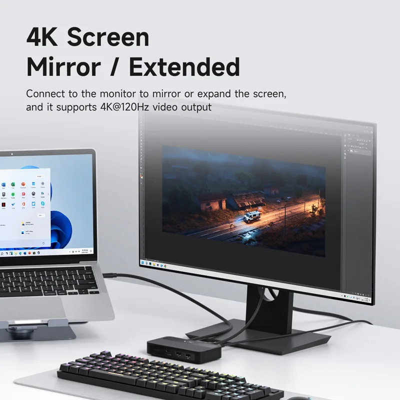 Hagibis USB C KVM Switch 1 Monitor 2 أجهزة كمبيوتر 4K HDMI KVM مفاتيح USB Hub PD لمشاركة طابعة لوحة المفاتيح والماوس لشاشة واحدة