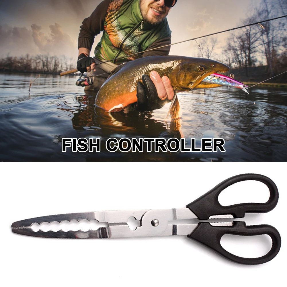 Multifunctional Fishing Pliers Gripper Stainless Steel Fishing Tongs Scissors Fish Crab Tackle Accessories for Fisherman Angler