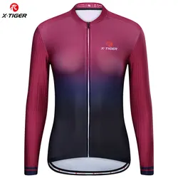 X-Tiger Women's Cycling Jerseys 2022 NEW Bike Shirt Short Sleeve Gradient Color Series Long Sleeves Fit Bicycle Sportswear