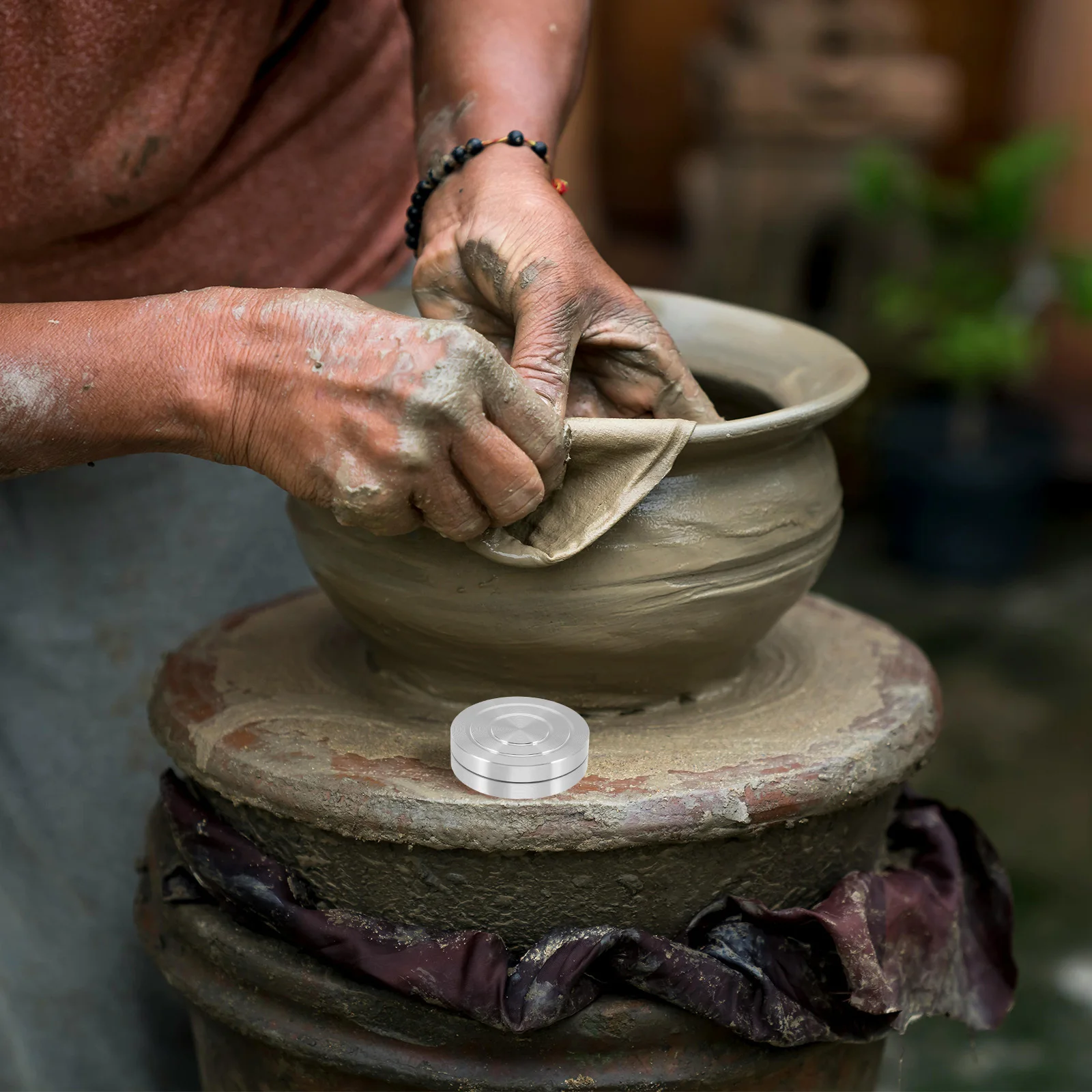 

Pottery Trimming Turntable Aluminum Alloy Rotating Wheel For Clay Sculpting Smooth Stable Rotation - Heavy Duty Craft Tool