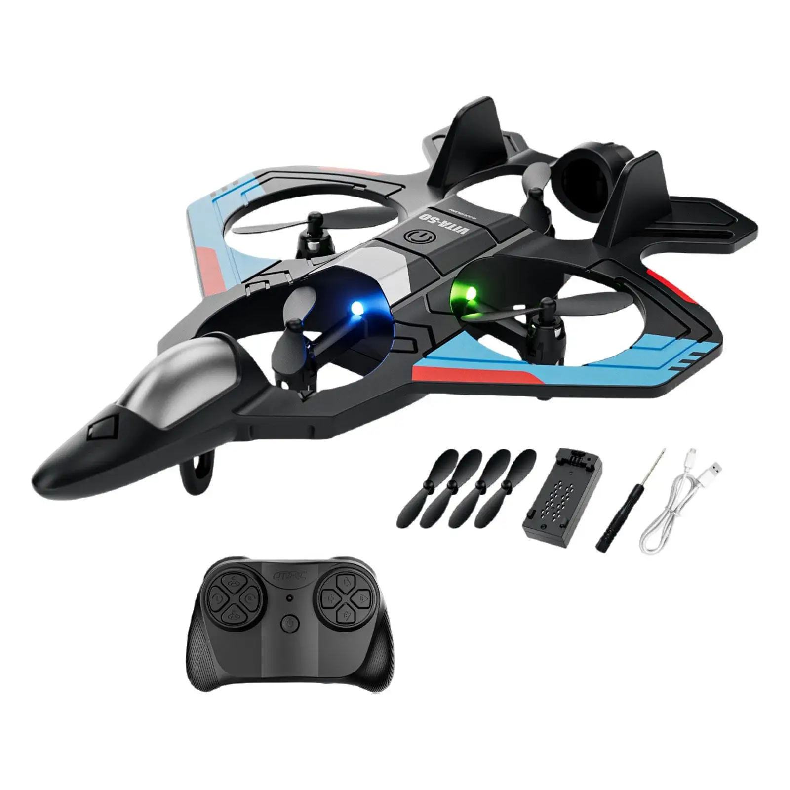 Remote Control Airplane Toy Stunt Roll with Light 6CH 360 Flip and Rotation Mode Adults Easy to Control Ages 8-16 Beginners