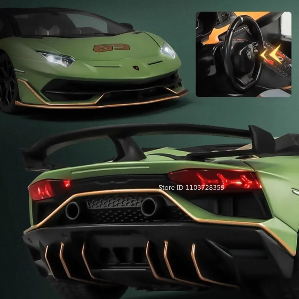Aventador SVJ63 ONE Supercar-Spielzeugmodelle im Maßstab 1:18, Legierung, Druckguss, Sportwagen, Tonlicht, Türen, geöffnet, zurückziehbar, für Jungen, Geschenke