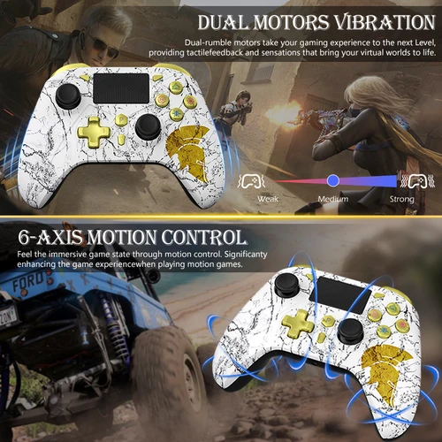 Imagen 2 del producto Controlador para consola PS5 Steam/PC, mando inalámbrico, mango de Control de juego, basculante, giroscopio de 6 ejes, vibración de 3 niveles con panel táctil Turbo