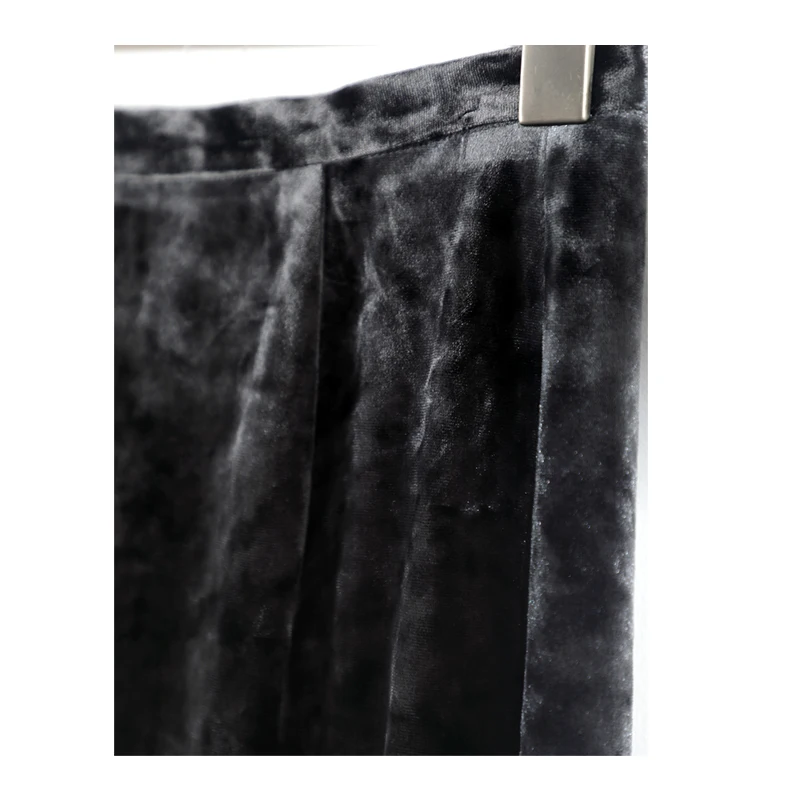 Gonna da donna in velluto di seta di fascia alta, semplice, elegante e nobile, abbigliamento da donna di lusso leggero casual da lavoro all'aperto, morbido e leggero