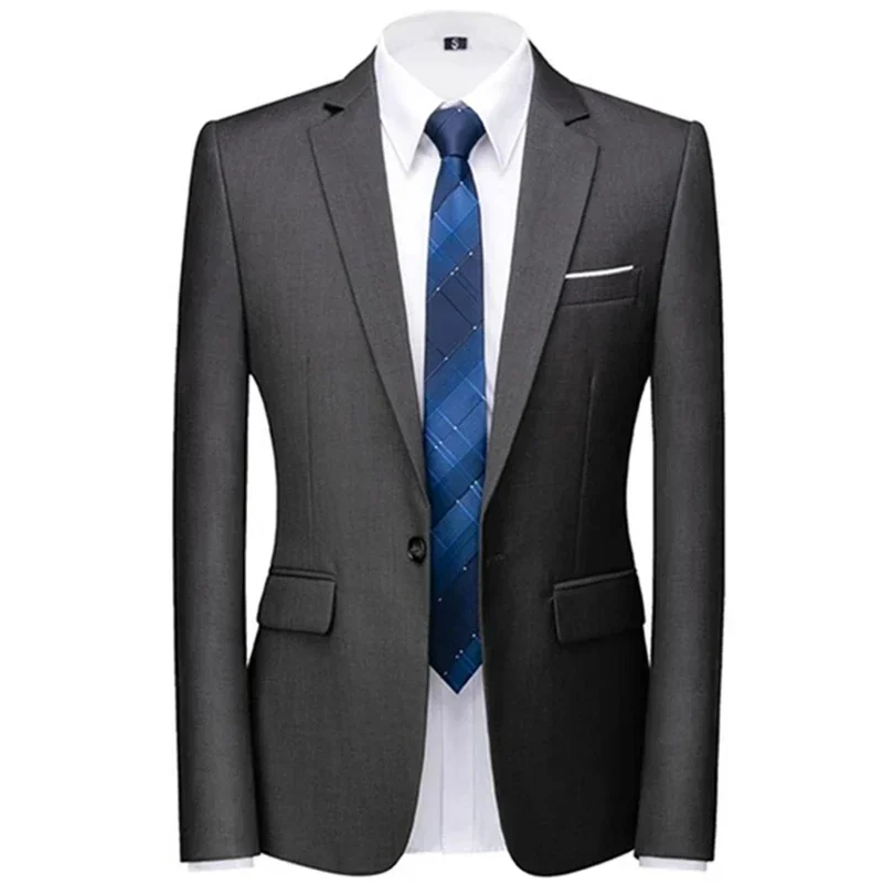 2023 Fashion New Men\'s Casual Boutique Solid Color Suit Coat / Men\'s Slim Fit High Quality Business Groom Wedding Blazer Jacket