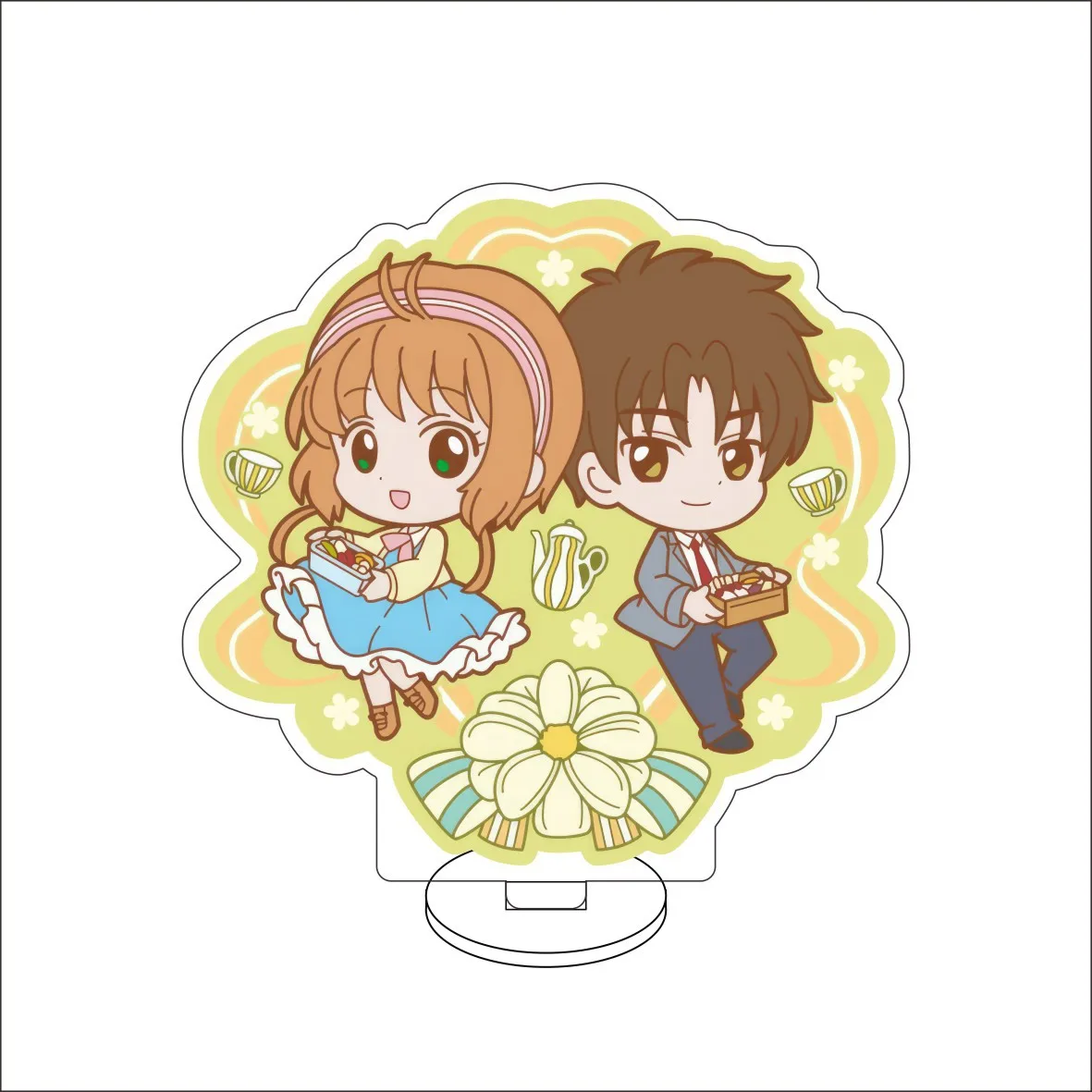 10CM Anime ‌Card Captor Sakura Cos Kinomoto Sakura Cerberus Li Syaoran Li Meiling Figure Acrylic Stand Cute Ornaments Gifts
