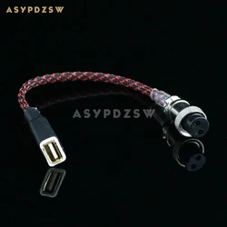 Linear power supply GX16 to USB-A female conversion plug cable For Android micro USB/Raspberry