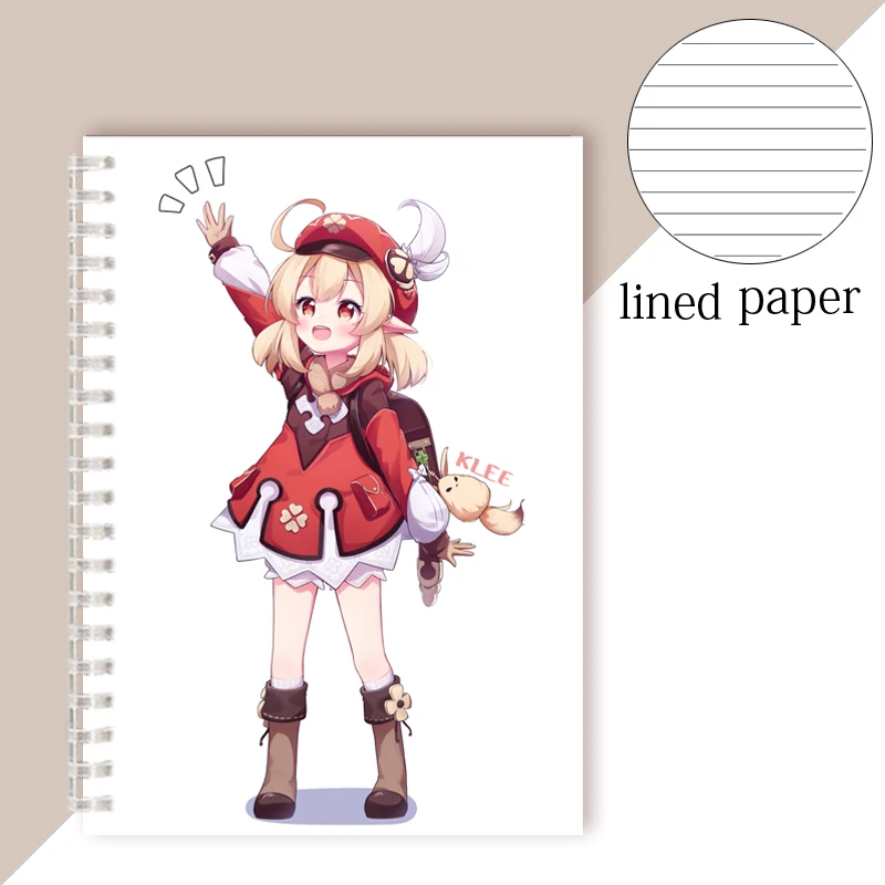 A5 Spiral Notebook Printing Anime Figure Genshin Impact Lnazuma Zhongli Ayato Venti Xiao Yae Miko Ganyu Keqing For Writing Book