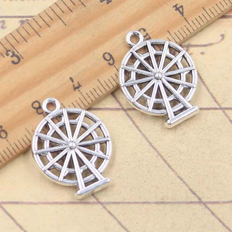 10pcs Charms Windmill Pinwheel 24x18mm Tibetan Silver Color Pendants DIY Antique Finding Making Handmade Jewelry