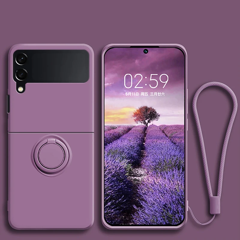 Luxuriöse Flüssigsilikon-Ringhalterung mit magnetischer Halterung für Samsung Galaxy Z Flip 3 4 5 6 7 8 Flip8 Flip7 5G Handyhülle – Detail 9