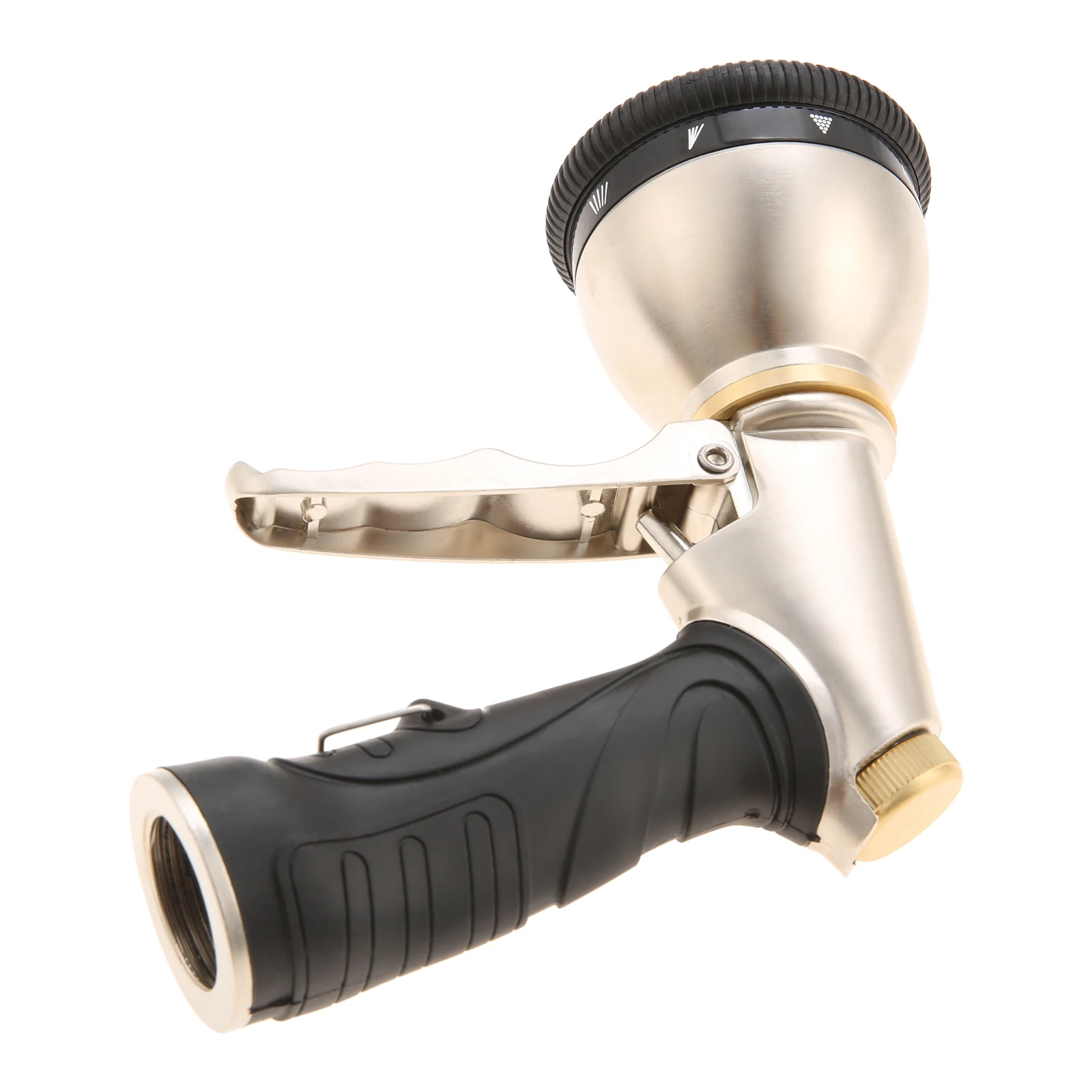 Garden Hose Nozzles with 9 Spray Patterns Zinc Alloy Durable Structure Rubber Washer Anti-leak Watering Plant Lawn Car Washing