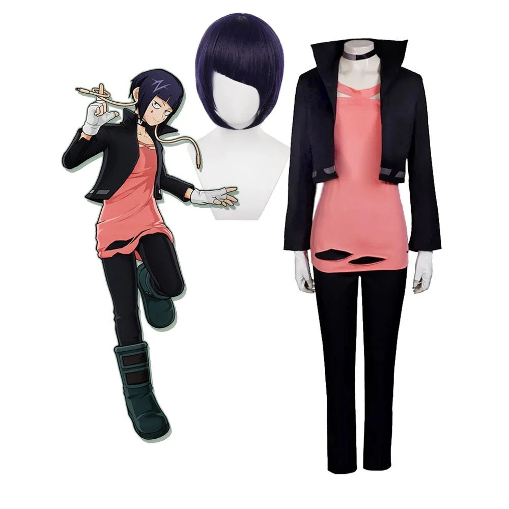 

Anime Jiro Kyoka Cosplay Costume Women Suit My Hero Academia Black Waistcoat Red Jacket Suit Boku No Hero Academia Uniform