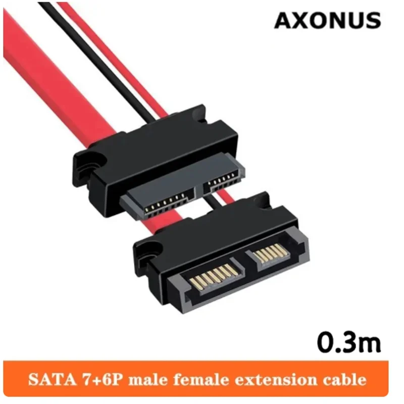 SATA 7+6P Male Female Extension Cable For Laptop Optical Drive Slim Hard Drive Connection Cable SATA13P Power Cord